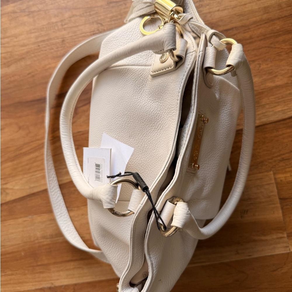 Calvin Klein Cream Leather Satchel with Gold Hardware - Picture 5 of 8